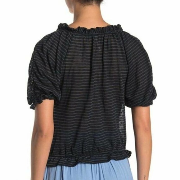 Free People NWT Dorothy Top Black Gray Stripe, XS - Picture 13 of 14